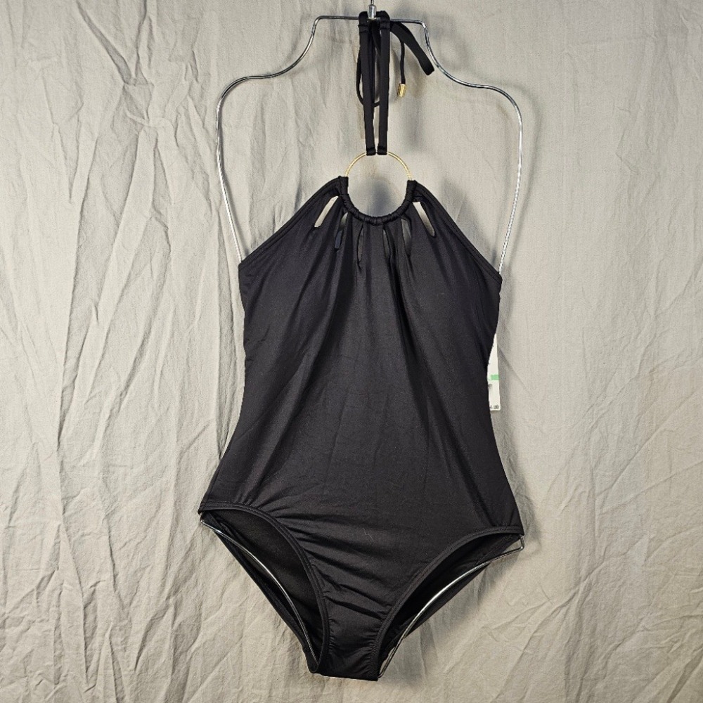 Vince Camuto Womens Black Halter Ring One Piece Swimsuit V09740 Size 8 NWT